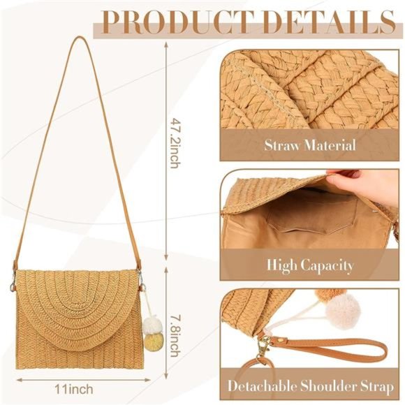 Women Boho Style Crossbody Handbag  + Matching 6 Pairs Earrings - Picture 6 of 8